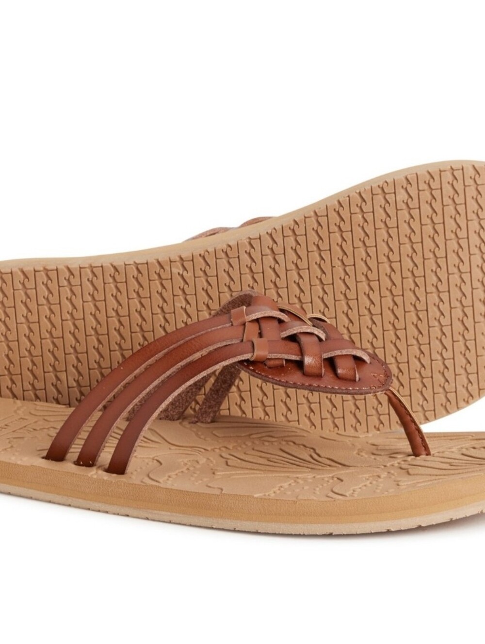 Billabong Leather Woven Thong Sandals - Picture 1 of 7
